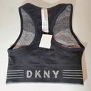 DKNY  Sports Bra Extra Small Grey Black Reversible Racer Photo 2