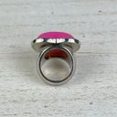 Bubblegum 💕 VTG Y2K  Pink Heart Ring Silver Tone Band 3D Puffy Heart Size 6 Photo 5