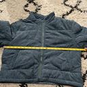 Blue Corduroy Cropped Puffer Jacket Size L Photo 3