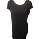 Max Studio  black scoop neck long asymmetrical tunic that can be tied on the side Photo 0