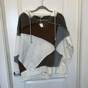 Gilded Intent  BUCKLE Color Blocked oversized Fleece Hooded Sweatshirt Size Small Photo 0