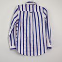 Joules| Lorena Striped Long Line Woven Shirt Blue Coral Button Front NWT sz 4 Photo 4