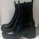 ZARA  Black Chunky Platform Lug Sole Knit Sock Shaft Ankle Boots Size 37 = US 6.5 Photo 5