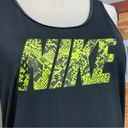 Nike  Pro Dri-Fit Racerback Activewear Tank Top Black Lime Green Snakeskin Large Photo 4