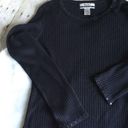 Nine & Co. Black Ribbed Sequin Detail Christmas Holiday Sweater Photo 4