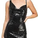 The Vintage Shop  Black Sequin Open Back Mini Dress Size Small Photo 0