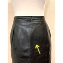 Pelle Cuir Vintage 80s Black Goth Leather Pencil Skirt Size 10 Photo 3