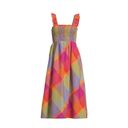 Time And Tru  Multicolor Sleeveless Ruffle Relaxed Fit Smocked Midi Dress Photo 1