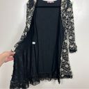 Young Essence Lace Crochet Cardigan Size Medium Boho Whimsigoth Black Y2K Flower Photo 6