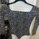 American Apparel  Cotton Spandex Cheetah Off Shoulder Bodysuit Photo 0