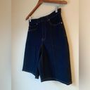 EXPRESS Super High Waisted 90s Bermuda Dark Wash Jean Shorts Size 4 Photo 3