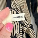 L'Agence  Tyler Long Sleeve Silk Blouse in Dark Champagne & Black Stripe XS/T Photo 10