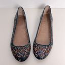 Fossil  Abstract Multicolor Print Leather Round Toe Ballet Flats Skimmers 9.5 Photo 1