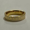 Michael Kors Gold-Tone Brass Logo Band Ring Size 8 Photo 7