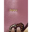 DKNY  Pink Satchel Floral Applique Rhinestones and Studs Photo 4