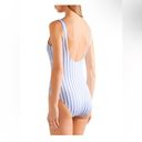 Ganni  Printed One Piece Swimsuit Blue & White Stripe Photo 1