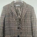 Mango  Wool Blend Fringe Plaid Blazer Sz S Photo 6