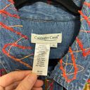 Coldwater Creek Vintage  Denim Jacket with Colorful Appliqué Design - Size XL Photo 2