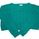 Tobi Toni Green Cropped Sweater Photo 0