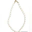 Monet Vintage  white and gold beaded costume necklace signed Photo 2