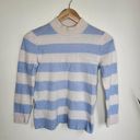 White + Warren Mariner Cashmere Mock Blue & Cream Striped Pullover Sweater Sz M Size M Photo 2