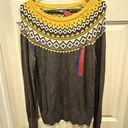 Merona  Yellow and Gray Fair Isle Yoke Sweater women’s size Large NWT Photo 0