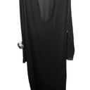 Good American  Black Sheer Long Sleeve Plunging Neckline Maxi Coverup Size 3XL. Photo 8