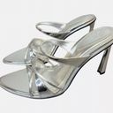 ZARA NWT  Metallic Silver Strappy High Heel Sandals 3355/110 EU 41 US 10 Photo 3