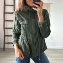 Old Navy Into the Woods Green Linen Blend Zip Front Field Jacket / Size Medium Photo 3