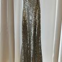 B Darlin Silver-Sequin Slit Prom Dress Photo 6