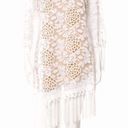 Bronx and Banco  Rhinestone Studded Floral Lace Fringe Tassel Asymmetrical Dress Photo 12