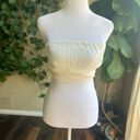 Nasty Gal White Crinkle Bandeau Tie Front Cover Up Top | 4 Photo 4