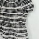 J.Crew  Black White Gingham Daisy Chain Floral Lace Cotton Ruffle Peplum Top S Photo 6