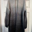 Athleta Women's  Lucca Wool Cashmere Cardigan Sweater L Silver to Charcoal Gray Photo 1