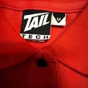 Polo Tail Tech Golf Coolmax Pique  Dress Athletic Collared Red Hot Black M NWT Photo 2