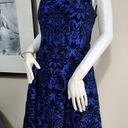 Gabby Skye  NWT Fit & Flare Dress Women Size 6  Royal Blue & Black Velvet… Photo 0