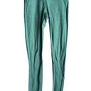 Lululemon  Mid Rise Leggings Women's 6 Green Striped Stretch Activewear Yoga Photo 0