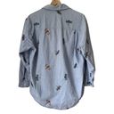 Coleman Vintage 90s Casey  embroidered dragonfly denim chambray button down shirt Photo 1