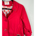 Tulle Women's Long Sleeve Button Front Jackets Red Medium Pea Coat Photo 4