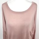 LA Made New  Long Sleeve Pocket Top Soft Modal Knit Dropped Shoulder Pink Photo 2