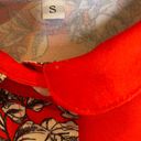 Bryn Walker  Orange Red Floral Pants Set Button Down Blouse Crop Pants EUC Sz S/M Photo 5