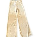 Bershka NWT  Pleated Wide Leg Palazzo Pants Size L, Cream New with Tag Photo 2