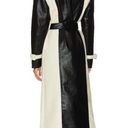 RONNY KOBO Baylor Faux Leather Trench Coat Black Ivory Womens Size Large Photo 2