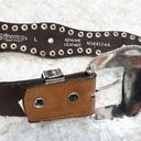 Nocona cow hide leather studded women’s western belt brown tan silver large Photo 4