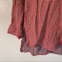 Velvet Heart  Button Down Shirt Red White Gingham Photo 5