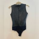 Commando  Faux Leather Bodysuit Black Croc Reptile Sleeveless Size Small Edgy Photo 6