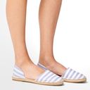 JustFab  BRYN Blue & White Slip On Striped Espadrilles Photo 0