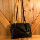 Nine West  Purse Faux Leather Black Bag Charm Euc. Photo 1