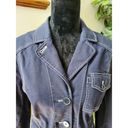 The Loft  Women Blue Cotton Long Sleeve Single Breasted Fitted Jacket Blazer Size 14 Photo 2