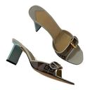 Givenchy  Monogram Buckle Slide Heels Blue White Size 8.5 Photo 0